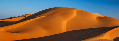 the empty quarter  and outdoor  sand  dune in oman old desert rub al khaliの写真素材