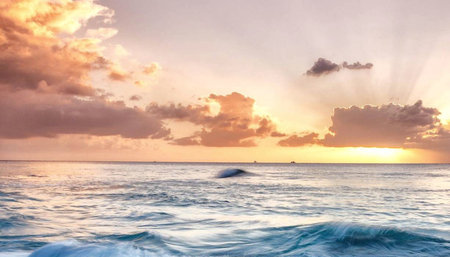Beautiful sunset over the sea, Seychelles, Mahe