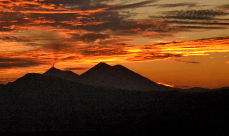 Sunset in the mountains of Gran Canaria, Canary Islands, Spainの写真素材