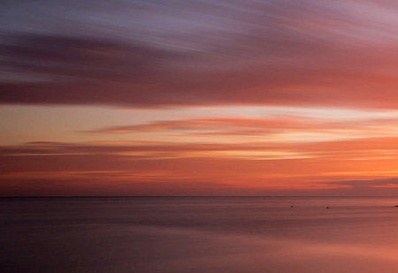 Beautiful sunset over the sea. Colorful sky at sunset.
