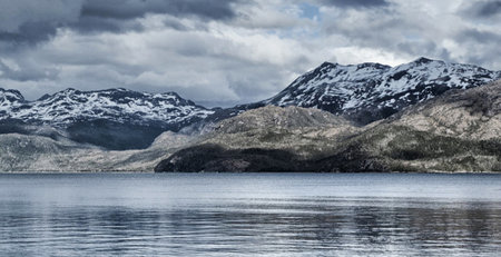 Norway nature landscape. Mountains, fjord and lake.の写真素材