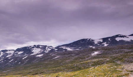 Mountains and clouds in Norway, Scandinavia, Northern Europe.の写真素材