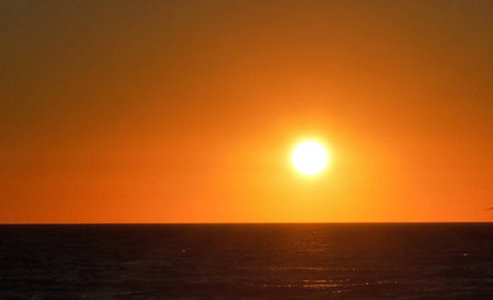 Sunset over the Atlantic Ocean in Tenerife Canary Islands Spainの写真素材