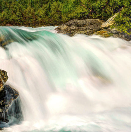 waterfall in norway, long exposure, long exposure, motion blurの写真素材