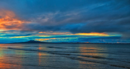 Sunset at the beach of La Palma, Canary Islands, Spainの写真素材