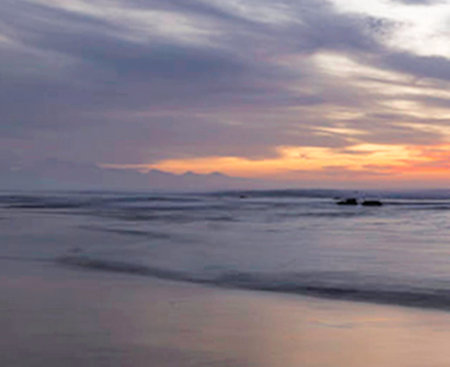 Sunset on the beach. Long exposure.