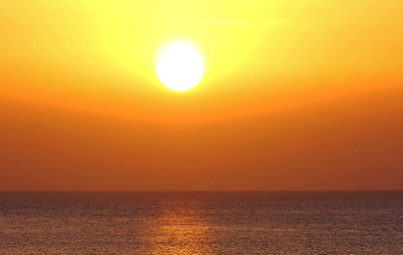 Beautiful sunset over the sea. Sunrise over the sea. Sunset over the sea.の写真素材