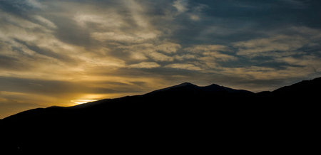 Sunset in the mountains. Tenerife, Canary Islands, Spain