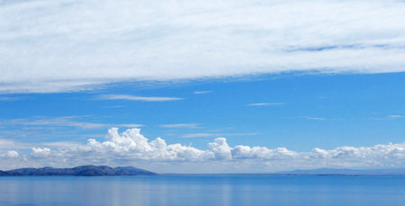 Seascape of Isla del Sol, Titicaca lake, Boliviaの写真素材
