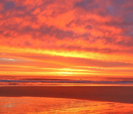 Beautiful sunset on the beach in the tropics. Nature background