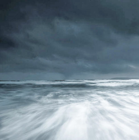 Long exposure seascape image of a stormy sea with long exposure.の写真素材