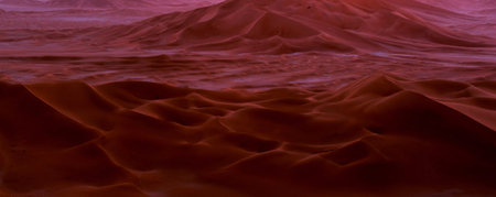 Waves of red sand in the desert. 3d rendering.の写真素材
