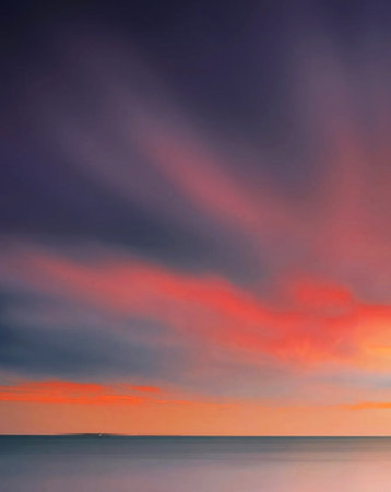 beautiful sunset over the sea, long exposure, beautiful photo digital pictureの写真素材