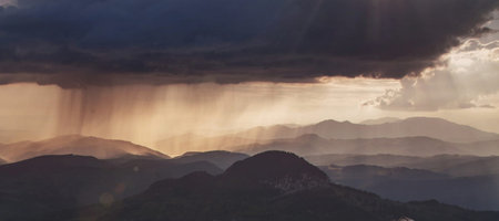 Stormy sky over the Pyrenees, Catalonia, Spain.の写真素材
