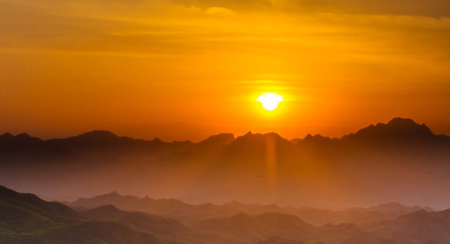 Sunrise in the morning at Doi Ang Khang, Chiang Mai, Thailand