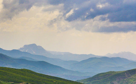 Mountains and clouds in the summer. Crimea, Ukraine, Europe.