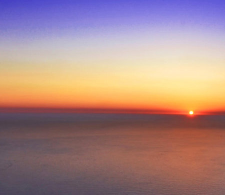 Beautiful sunset over the sea. Colorful sunset over the seaの写真素材