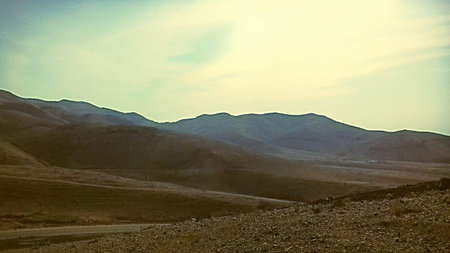 Mountains in the Negev Desert, Israel. Vintage styleの写真素材