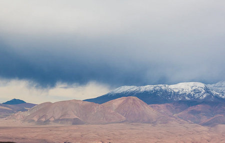 Landscape of mountains and clouds in Andes, Peru, South Americaの写真素材