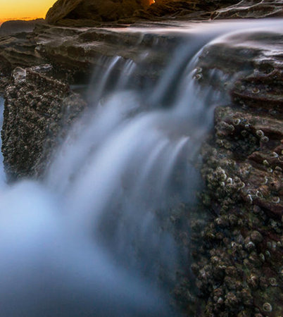 Waterfall in the mountains of Cyprus. Long exposure. Long exposure.