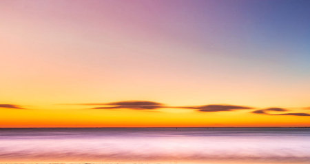 Beautiful sunset on the beach - Vintage Filter and Boost up color Processing