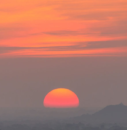 Beautiful sunset in the morning at Phu Kradueng National Park, Loei, Thailand