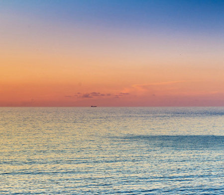 Beautiful sunset over the sea. Colorful sunset over the sea.の写真素材