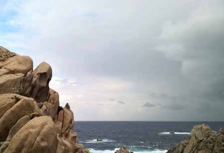 Rocky coast of the island of Sardinia in Italy in summerの写真素材
