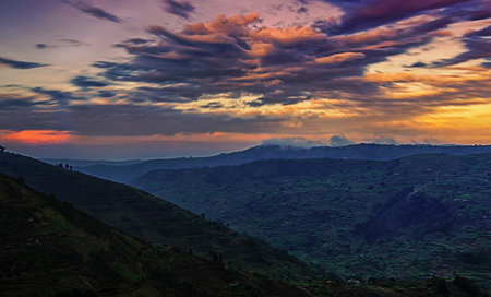 Sunset at Sapa, Vietnam. Sapa is a city in the northwest of Vietnam.