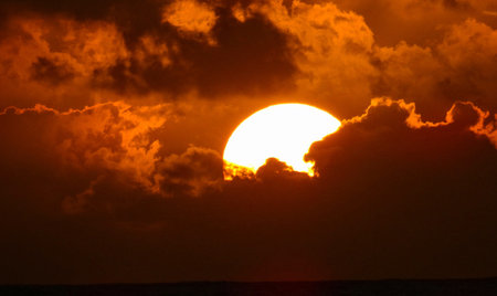 Sunset over the Atlantic Ocean in Tenerife Canary Islands Spain