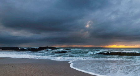 Sunset on the beach in Fuerteventura, Canary Islands, Spain
