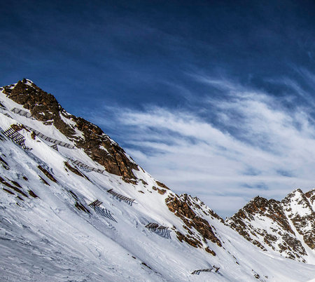 Winter mountains. Caucasus, Dombay, Krasnaya Polyanaの写真素材