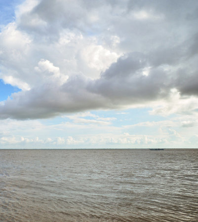 blue sky with clouds over the sea. natural composition, nature seriesの写真素材