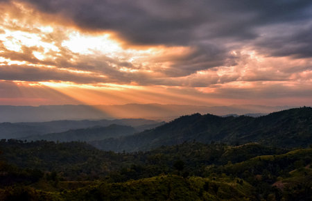 Sunset at Doi Pha Tang in Chiangrai, Thailand