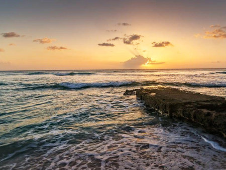 Beautiful sunset over the sea. Seascape. Nature composition.の写真素材