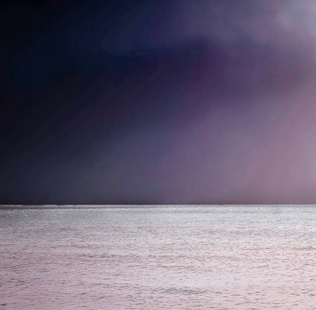 Beautiful seascape with dramatic sky and clouds. Nature composition.の写真素材