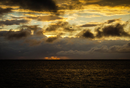 Sunset on the Atlantic Ocean in Tenerife Canary Islands Spainの写真素材