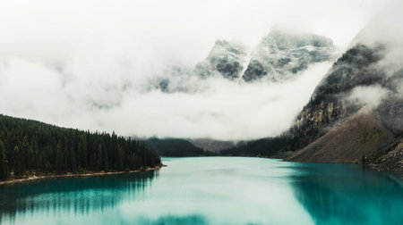 Lake Louise, Banff National Park, Canadian Rockies, Alberta, Canadaの写真素材