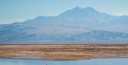 Panoramic view of a salt flat in South America