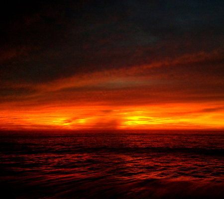 Beautiful sunset over the sea. Colorful sky at sunset.の写真素材