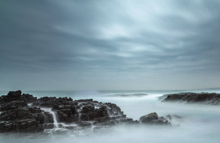 Long exposure seascape. Long exposure shot of a stormy sea.