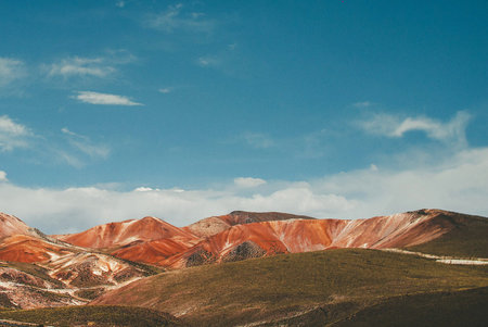 Colorful mountains in Landmannalaugar national park, Iceland. Toned.の写真素材