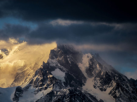 Mountain landscape in Nepalの写真素材