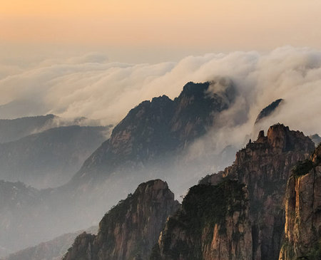 Mount Huangshan is one of the most beautiful mountain in China.の写真素材