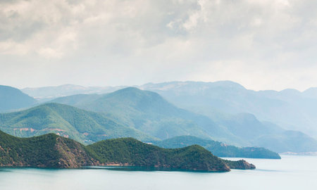 Landscape of mountains and sea. Crimea, Ukraine, Europe.の写真素材
