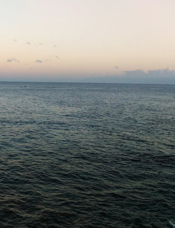 Sunset on the sea in the tropics.の写真素材