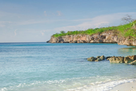 Beautiful beach at Seychelles, Praslin islandの写真素材
