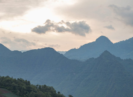 landscape of mountains and sky in the morning at khao sam roi yod national park, thailand