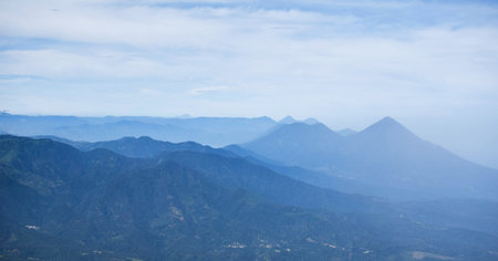 Panoramic view of the mountain range in the Pyrenees