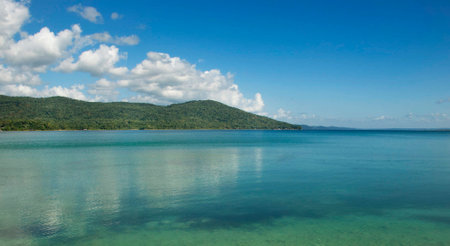 Beautiful seascape at Seychelles, Maheの写真素材
